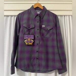 DIXXON Reign Plaid Flannel Shirt M NWT